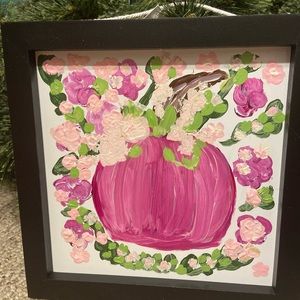 Pumpkin and flower painting 🌸🌺 on hanging sign